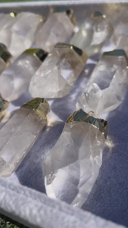 Extra Large Brazilian Crystal Quartz Pendant