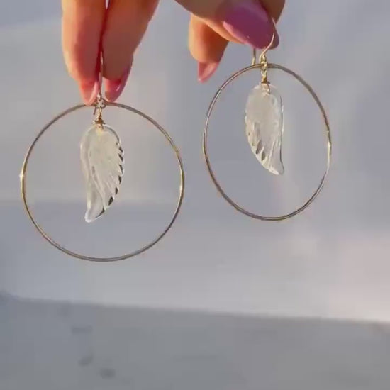 Angel Wing Hoop Earrings, Angel Wing Jewelry, Crystal Hoop Earrings, Angel Jewelry, Crystal Angel Wing, Angel Wing Earrings, Angel Wing Gift