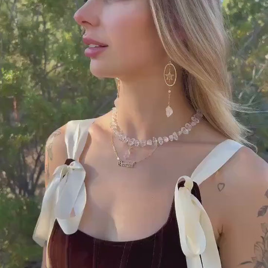 Chunky Herkimer Diamond Choker with Gold & Silver Bead Accents