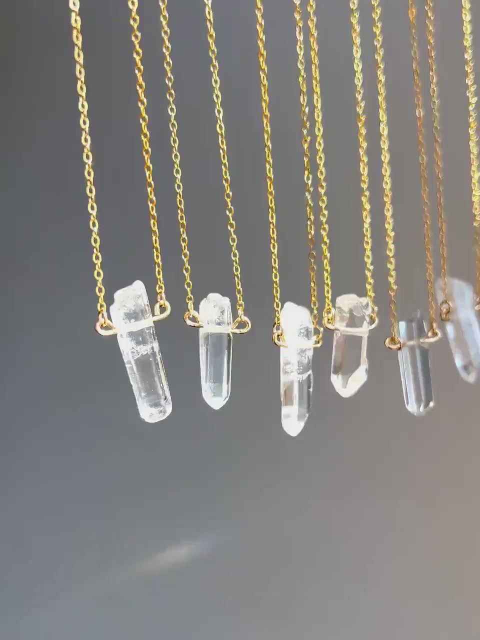 Dainty Crystal Quartz Necklace, Mini Crystal Pendant, Delicate Crystal Jewelry, Minimalist Style Crystal Necklace, Tiny Crystal Necklace