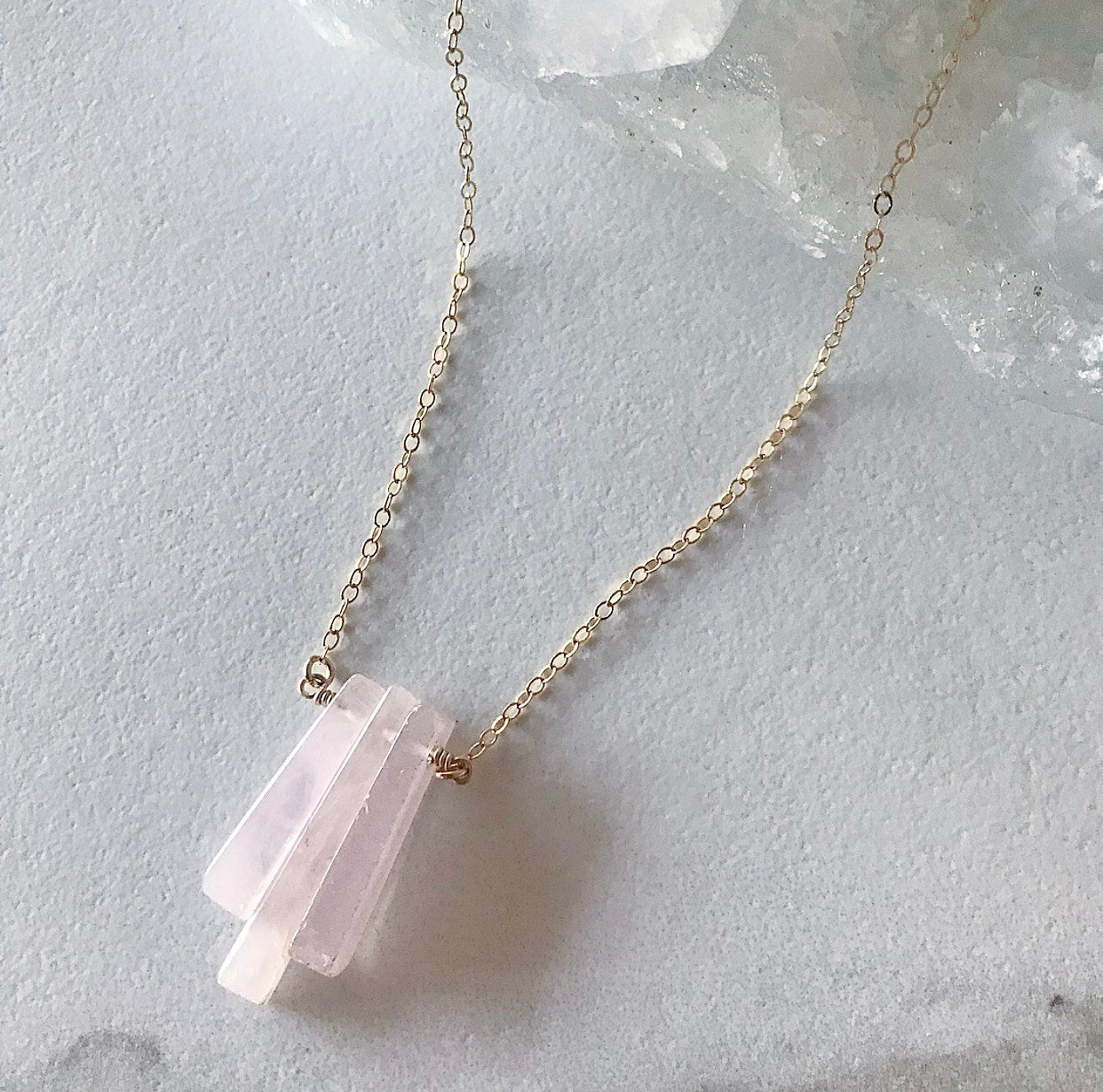 Pick Your Crystal- Double Terminated Nugget Necklace | Rose Quartz |  Citrine | Amethyst | Crystal Quartz – Buddha Blossom Jewels