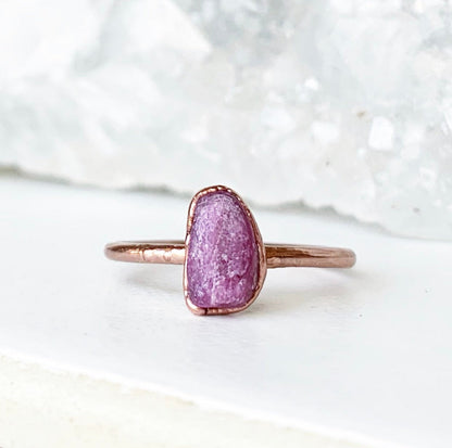 Dainty Ruby Stacking Ring, Tiny Raw Ruby Ring, July Birthstone Stacking Ring, July Birthstone Jewelry Gift, July Birthday Gift for Her