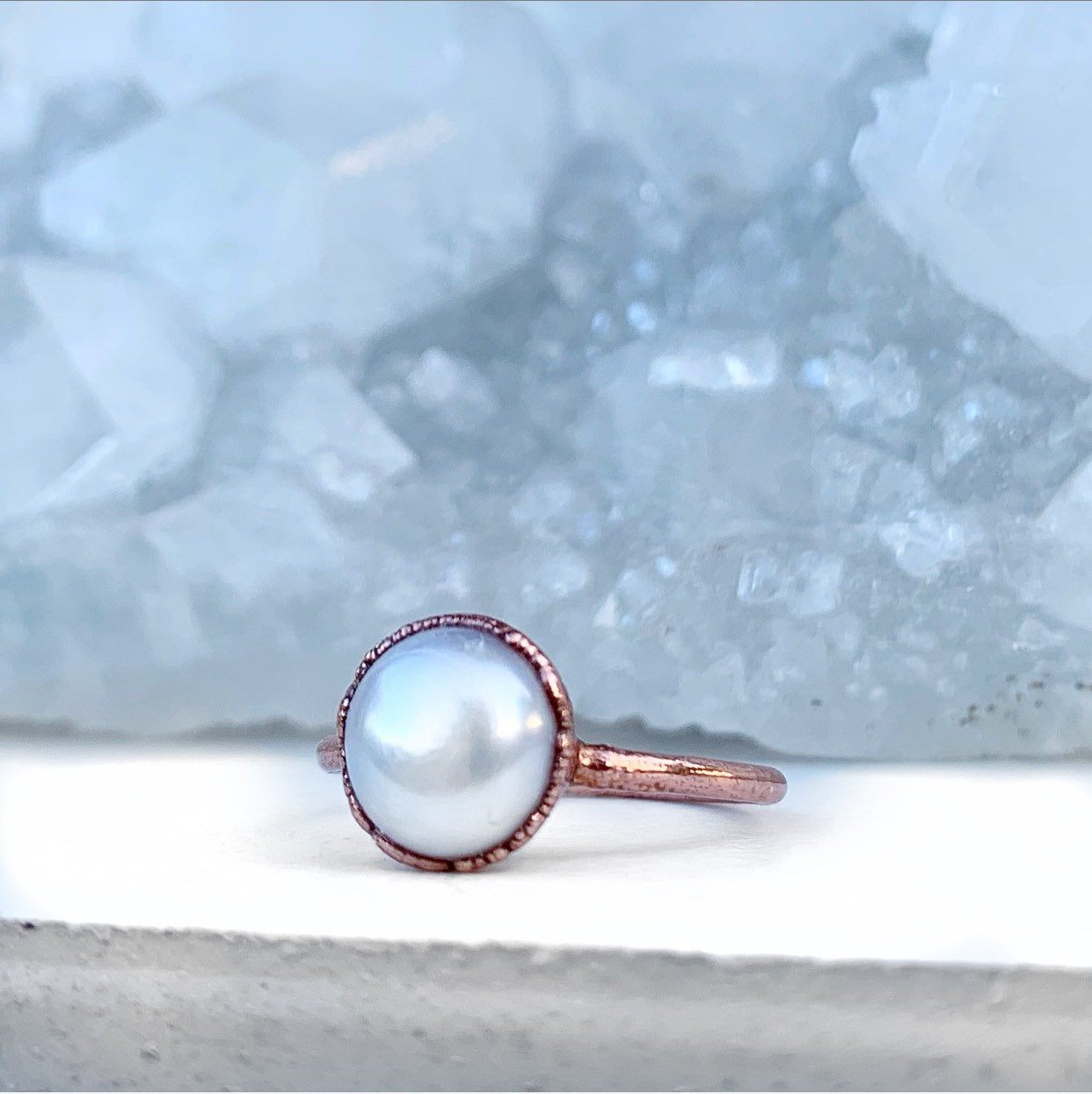 Natural Pearl Ring, June Birthstone Ring, June Birthstone Jewelry Gifts for Her, Organic Style Ring, Raw Pearl Ring