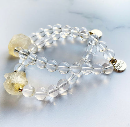 Crystal Quartz, Mala Bracelet, Mala Beads