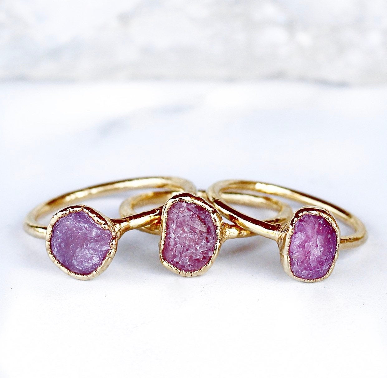 Raw Ruby Ring Gold | Ruby Stone Ring | Gold Band | Organic Style Ring ...