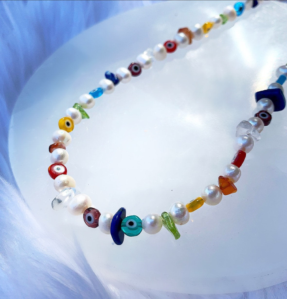 Rainbow Tourmaline Beaded Necklace – Rebekah Brooks Jewelry