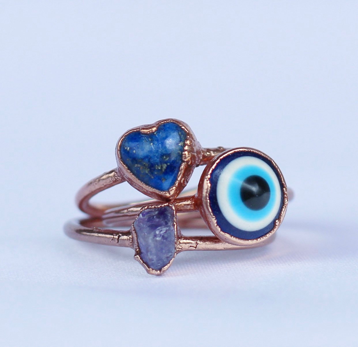 Evil Eye Ring, Zircon Evil Eye Charm Ring, Rose Gold Silver Ring,  Adjustable Ring, Greek Evil Eye Jewelry, Joint Rings, Minimalist Ring -  Etsy Denmark