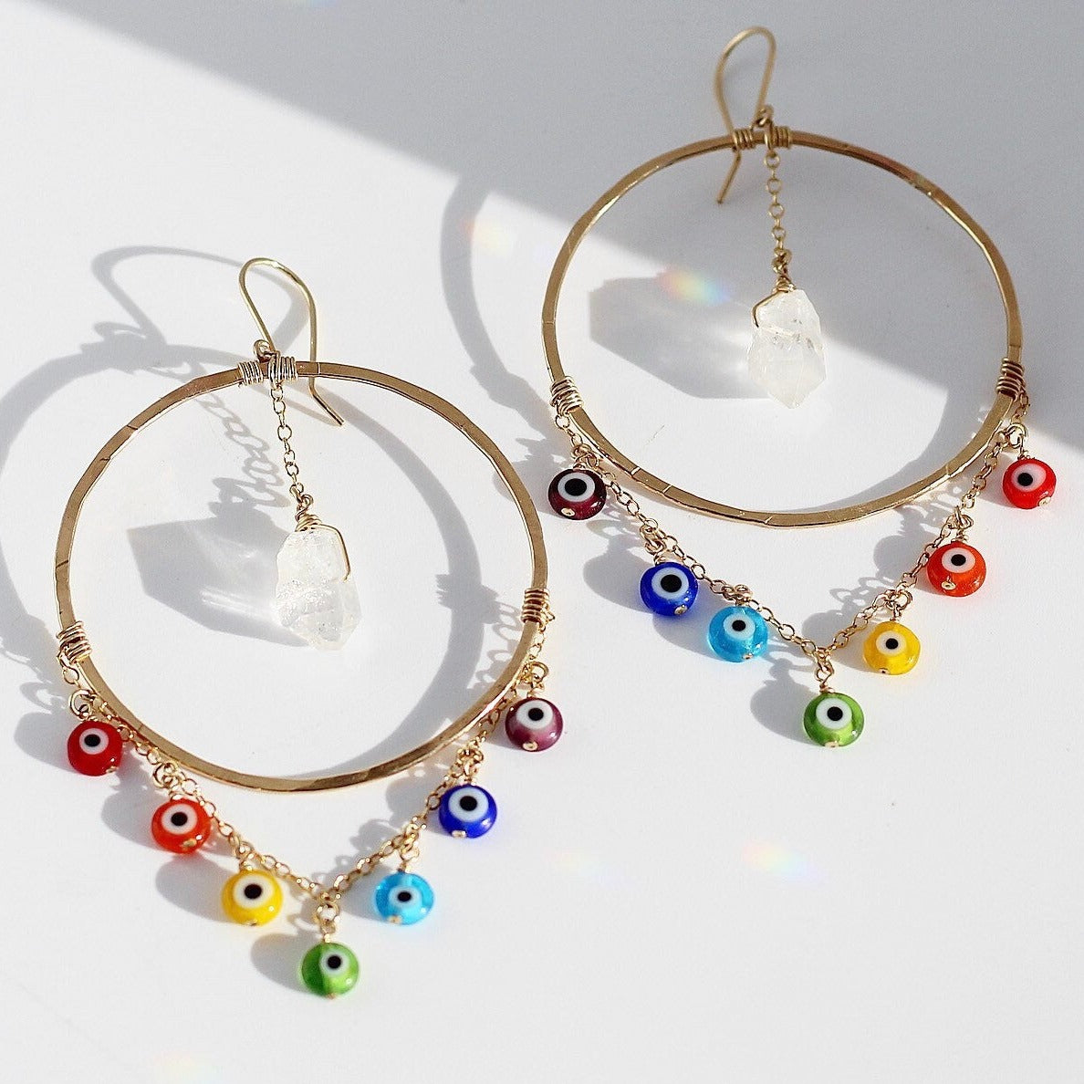 Evil eye deals hoop earrings