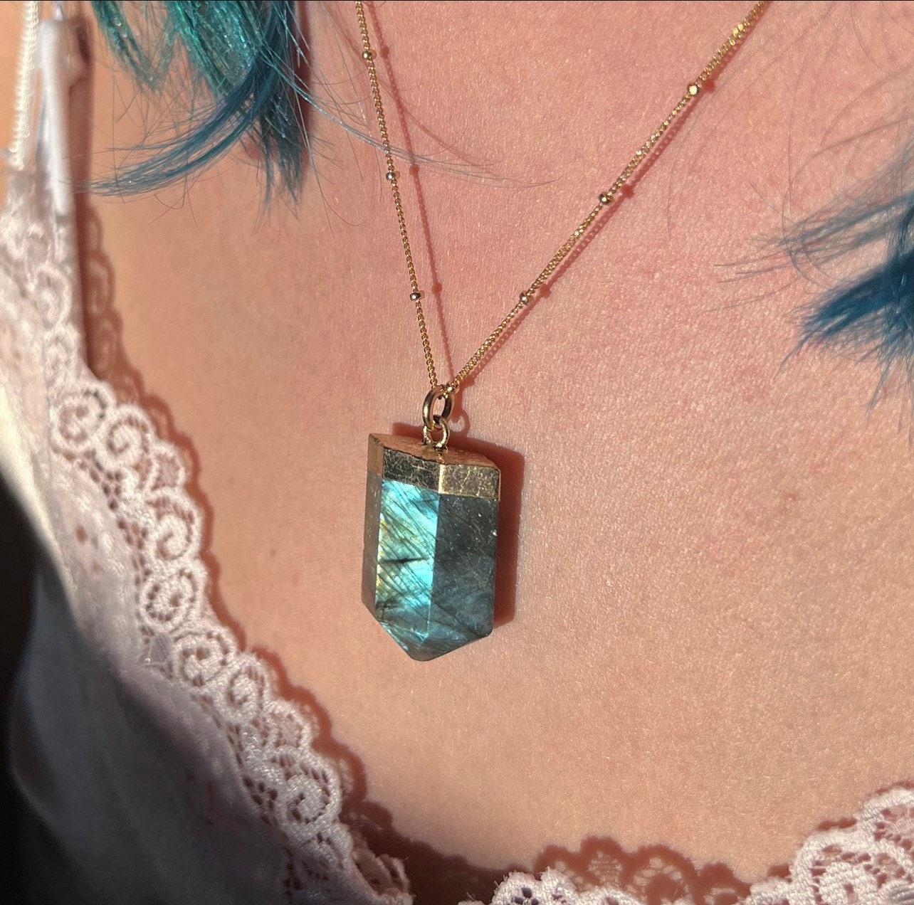Natural Irregular Labradorite Pendant Necklaces Random Shaped Energy Stone  Women Men Healing Buddha Lucky Necklace Moonstone | Wish