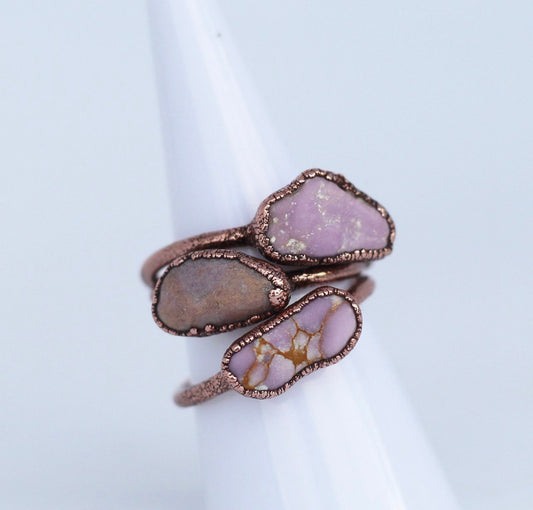 Raw Phosphosiderite Ring, Phosphosiderite Raw Stone, Phosphosiderite Stone Ring, Mineral Ring, Healing Gemstone Ring, Raw Stone Cooper Ring