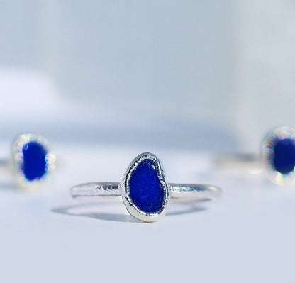 Lapis Lazuli Ring Silver, Throat Chakra Crystal, Raw Lapis Lazuli Ring Silver, Lapis Lazuli Stone Ring Silver Band, Lapis Lazuli Jewelry