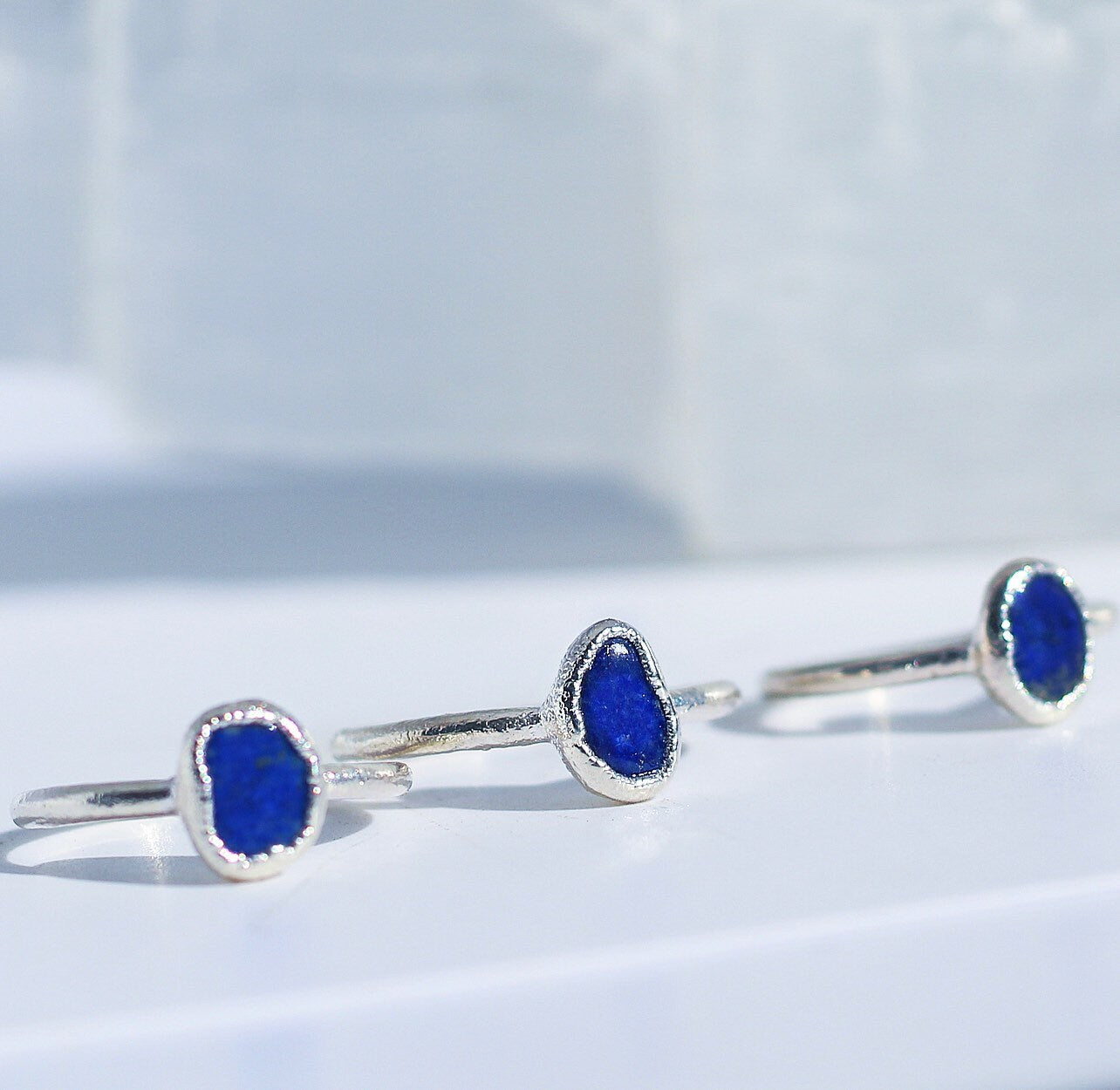 Lapis Lazuli Ring Silver, Throat Chakra Crystal, Raw Lapis Lazuli Ring Silver, Lapis Lazuli Stone Ring Silver Band, Lapis Lazuli Jewelry