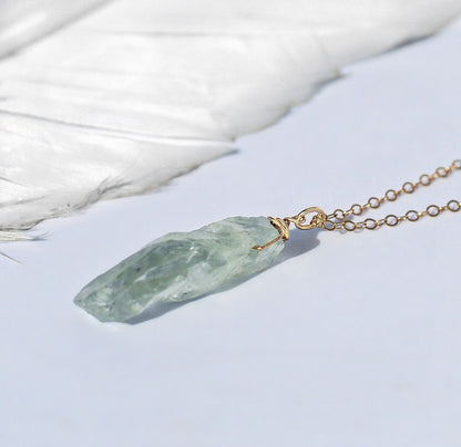 Raw Crystal Necklace, Raw Rose Quartz Necklace, Citrine Pendant, Amethyst Crystal Pendant, Green Amethyst Jewelry, One of a Kind Necklace