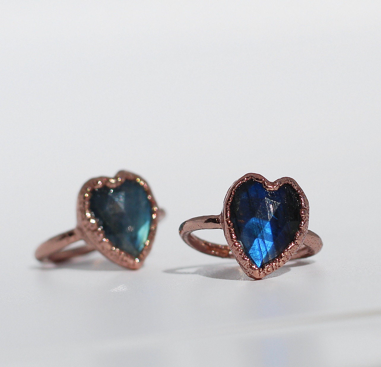 Labradorite Heart Ring, Blue Labradorite Ring, Labradorite Ring Heart, Labradorite Ring Witchy, Labradorite Ring for Women, Heart Jewelry