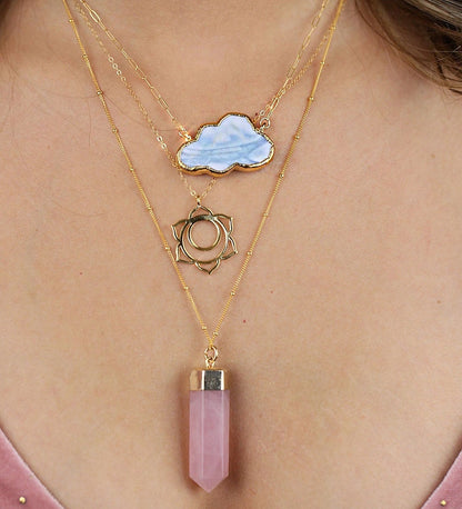 Blue Opal Cloud Necklace, Cloud Pendant Necklace, Cloud Shaped Pendant, Crystal Cloud, Cloud Jewelry, Cloud Gemstone Necklace, Sky Blue Gem