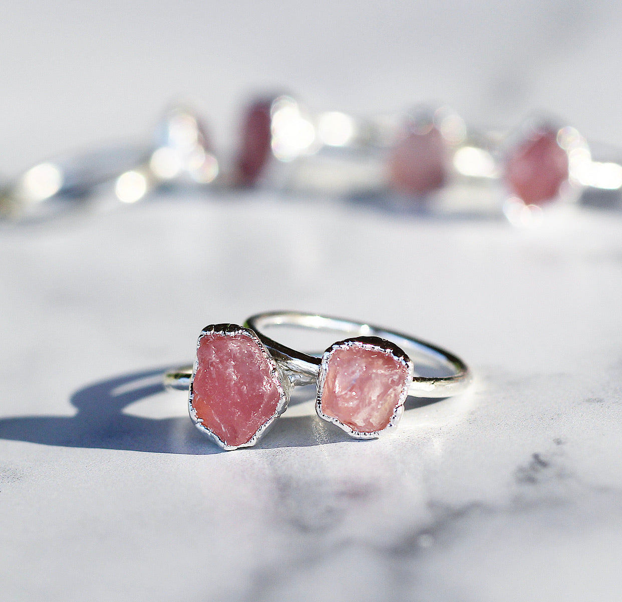 Raw Rose Quartz Ring in Sterling Silver, love stone ring, raw gem ring, rose quartz nugget, uncut rose quartz, birthstone ring, Taurus birthstone, rose quartz ring, sterling silver raw, buddha blossom, blossom jewels