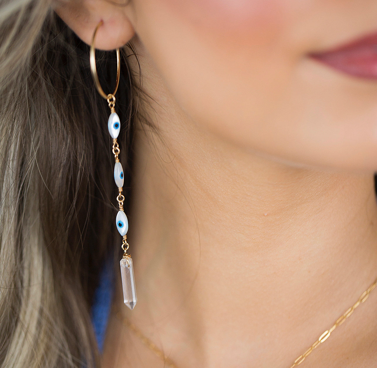 I Play mother of pearl moonstone earrings