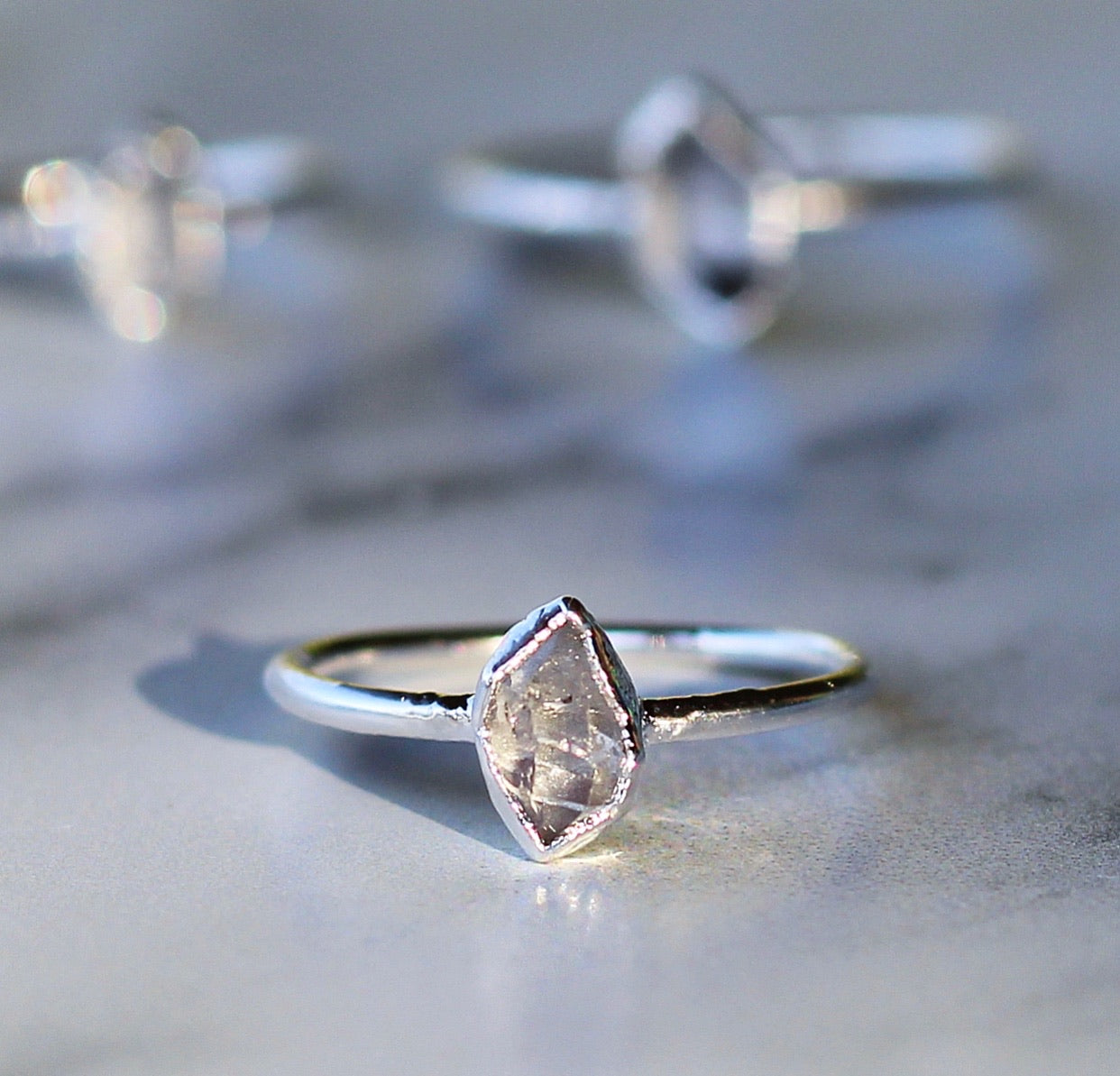 Herkimer Diamond Ring in Sterling Silver